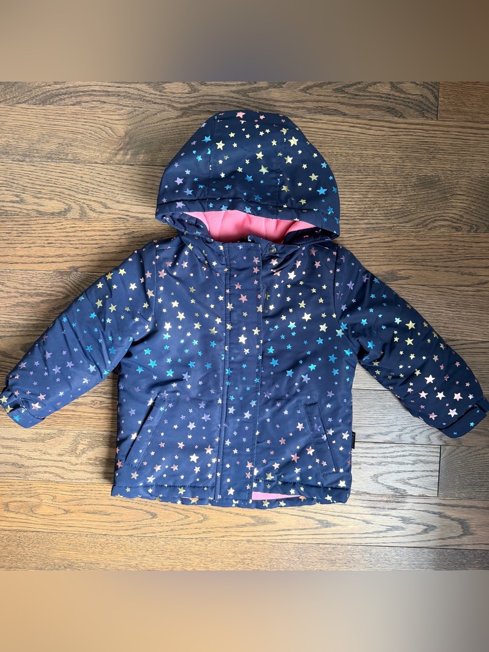 Joe Fresh Girls Navy Rainbow Star Winter Jacket – Size 2T ⭐️🌈